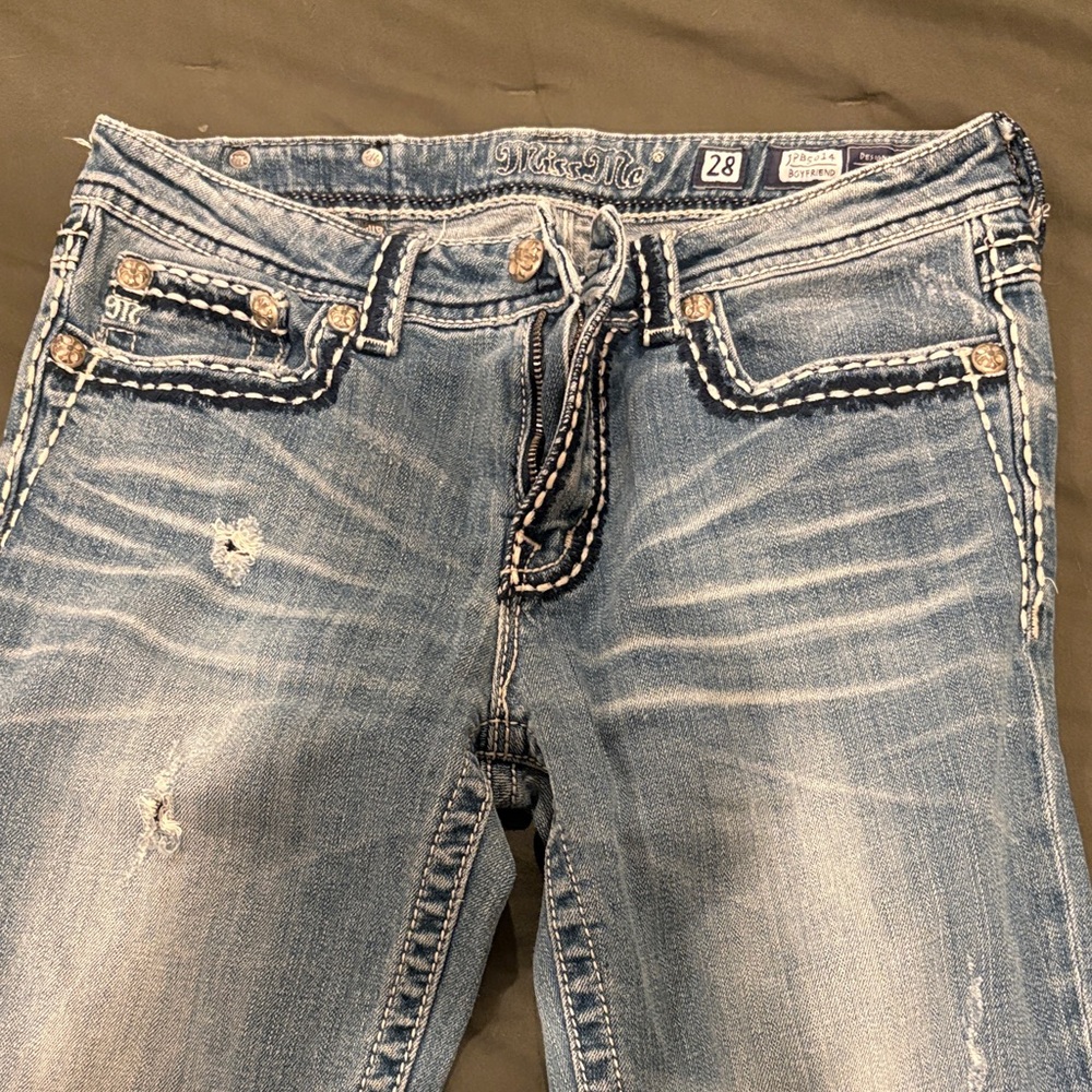 Miss me size 28 boyfriend ankle crop Distressed Women Jeans